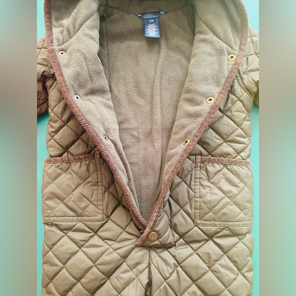 Ready for Fall/Winter Ralph Lauren Forest Green Baby Quilted Bunting - Picture 3 of 4